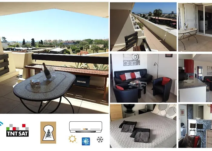 Le Rouge Et Le Noir 45 M2 Sur Coursives Gde Terrasse Port Nature Naturiste * Agde